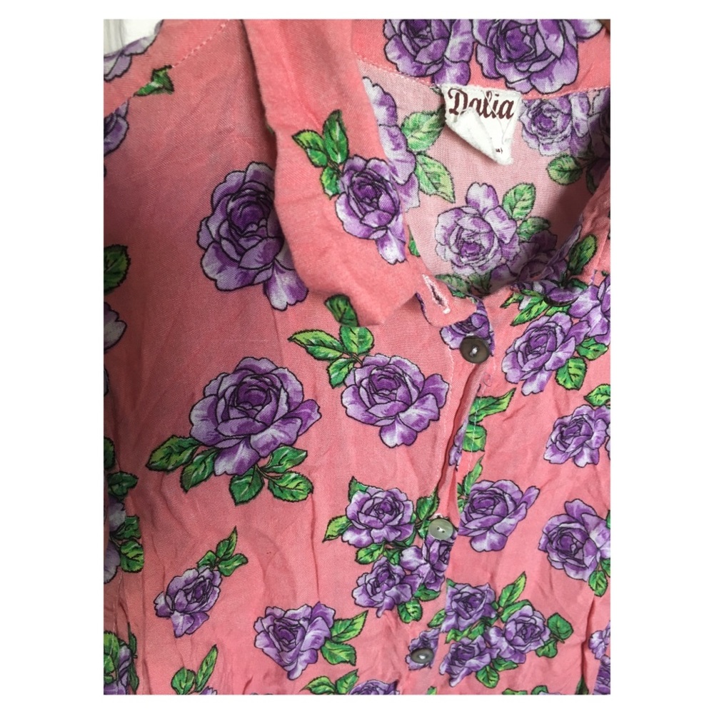 Vibrant rose print skater dress